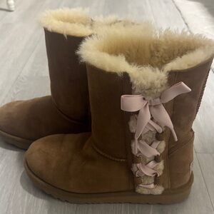 UGG Kids Boots in Brown with Pink Accents